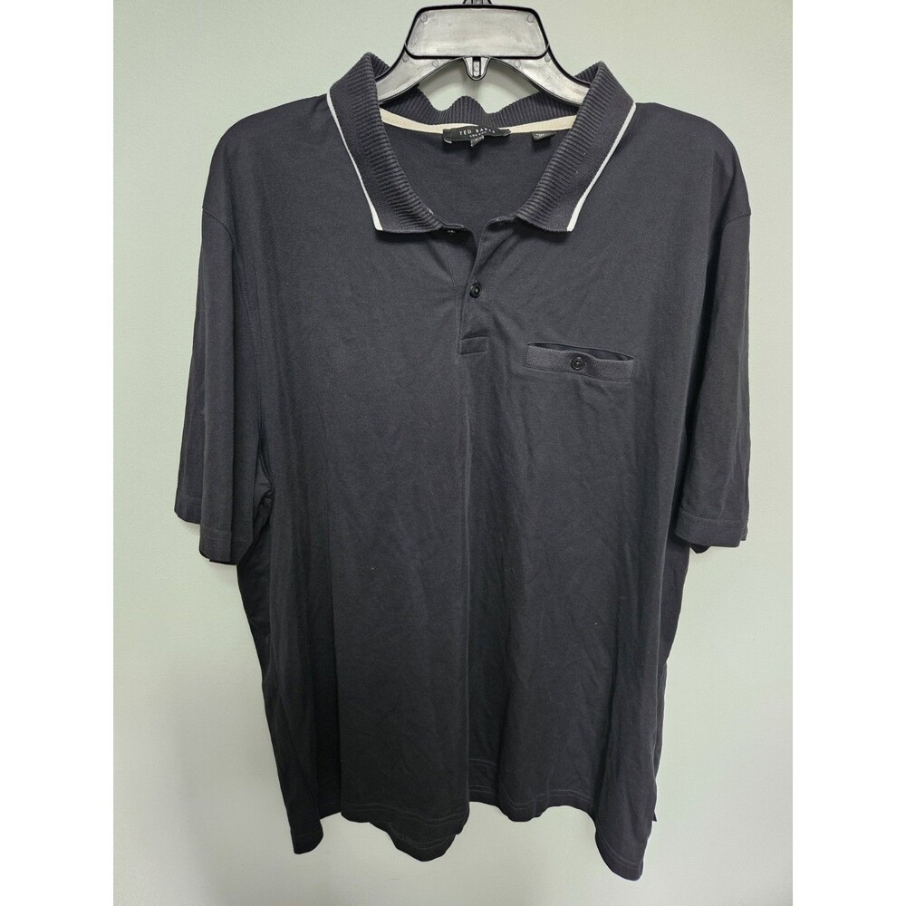 TED BAKER LONDON Black Mens Black Polo Size 7